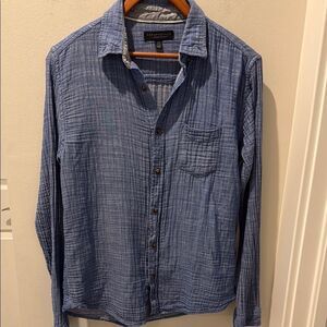 Aeropostale Blue Casual Button Down Shirt Lightweight Cotton Gauze size Small